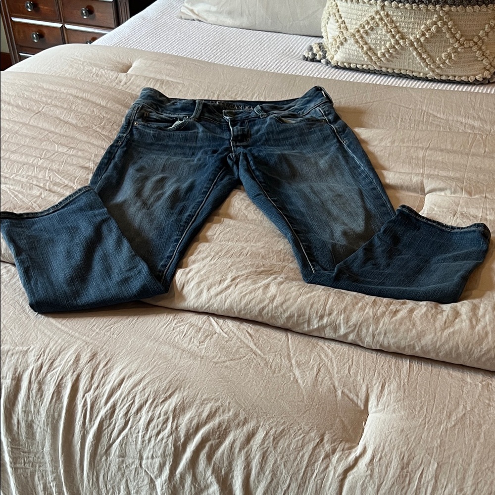 American Eagle Outfitters Dark Blue Straight Leg Jeans